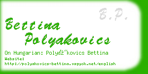bettina polyakovics business card